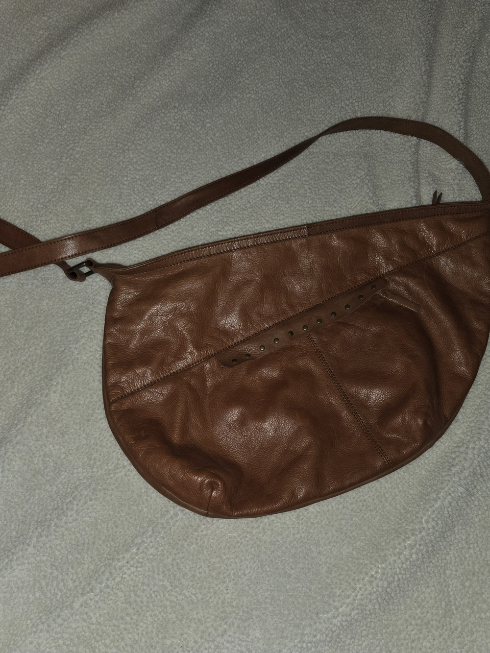 A&E Wood brand brown learher cross body